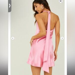 Altar’d State Pink Satin Mini Dress